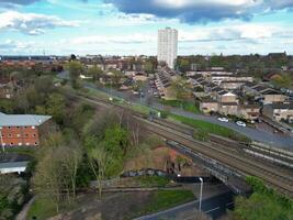 Alto ângulo Visão do residencial distrito às Birmingham cidade do Inglaterra Unidos reino, marcha 30, 2024 foto