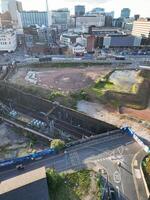 cidade Centro edifícios do Birmingham central cidade do Inglaterra Unidos reino durante pôr do sol. marcha 30, 2024 foto