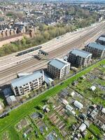 Alto ângulo Visão a partir de central estrada de ferro estação do Oxford cidade, Inglaterra Reino Unido. marcha 23, 2024 foto