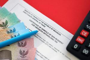 indonésio imposto Formato dgt certificado do domicílio do não residente para Indonésia retendo imposto foto