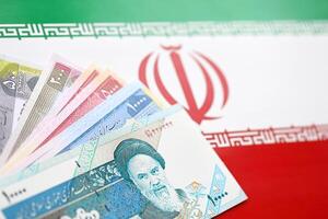 iraniano rial irr notas a partir de Eu corri em bandeira do islâmico república do Eu corri foto