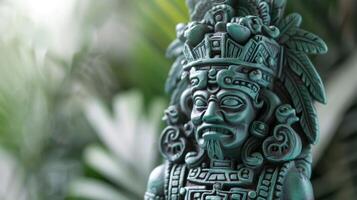 tezcatlipoca asteca escultura representando a antigo divindade com intrincado escultura e cultural história foto