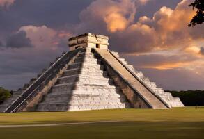 uma Visão do chichen itza dentro México foto