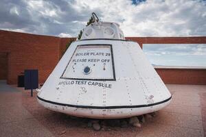 Apollo teste cápsula caldeira prato 29 exibido ao ar livre dentro Arizona foto