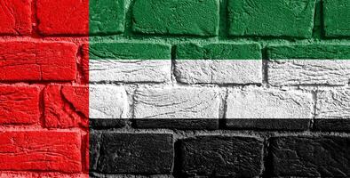 bandeira Unidos árabe Emirados em a parede foto