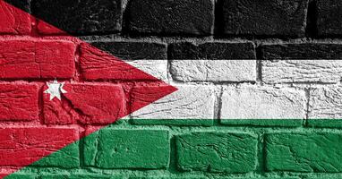 bandeira do Jordânia em a parede foto