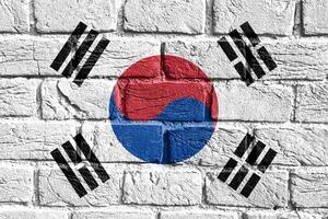 bandeira do sul Coréia em a parede foto