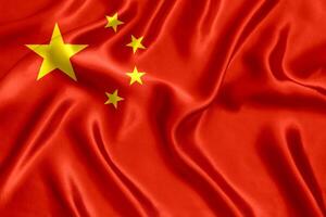 bandeira do China seda fechar-se foto