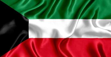 bandeira do Kuwait seda fechar-se foto