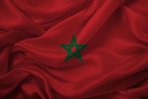 Marrocos nacional bandeira acenando majestosamente foto