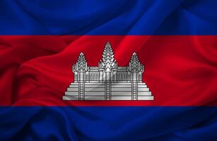 acenando cambojano bandeira foto