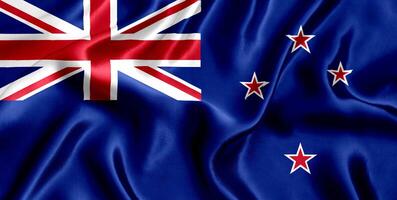 bandeira do Novo zelândia seda fechar-se foto