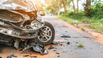 desencadeado perigo carro batida incidente conduz para caos e poses iminente Perigo em a estrada foto