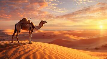 camelos dentro a sahara deserto, Marrocos, África. foto