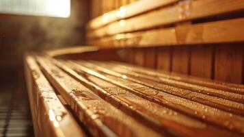 a calmante calor do a sauna ajuda aliviar a tensão dentro a atletas músculos depois de a intenso dar certo. foto