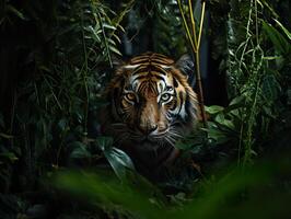 ai gerado tigre dentro a selvagem generativo ai foto