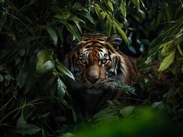 ai gerado tigre dentro a selvagem generativo ai foto