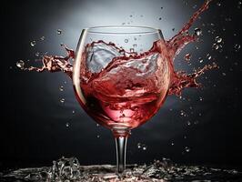 ai gerado salpicos do vinho dentro óculos generativo ai foto