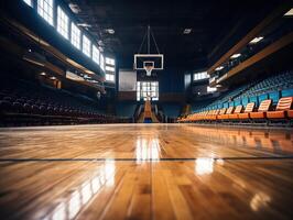 ai gerado esvaziar basquetebol quadra generativo ai foto