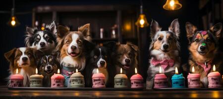 ai gerado cachorros feliz aniversário generativo ai foto