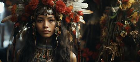 ai gerado retratos do a os mundos indígena povos generativo ai foto