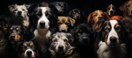 ai gerado grupo retrato do cachorros generativo ai foto