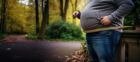 ai gerado excesso de peso dentro jeans generativo ai foto