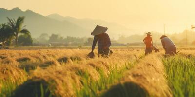 ai gerado arroz Campos China agricultor generativo ai foto