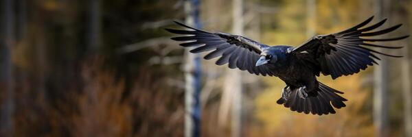 ai gerado Raven dentro voar generativo ai foto