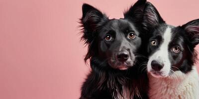 ai gerado cachorros em uma Rosa fundo generativo ai foto