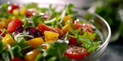 ai gerado vegetal salada fechar-se generativo ai foto