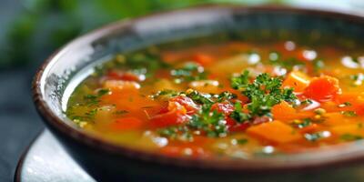 ai gerado delicioso vegetal sopa generativo ai foto