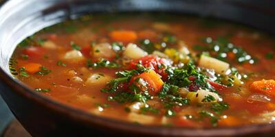 ai gerado delicioso vegetal sopa generativo ai foto