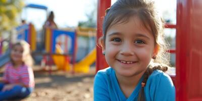 crianças em a Jardim da infância Parque infantil foto