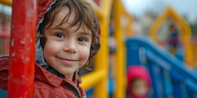 crianças em a Jardim da infância Parque infantil foto