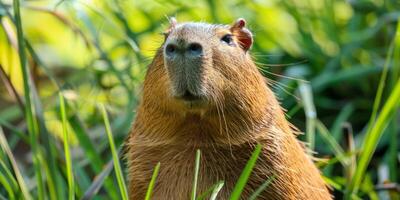 lindo capivara dentro natureza foto