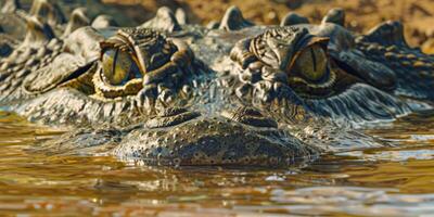 crocodilo dentro água animais selvagens foto