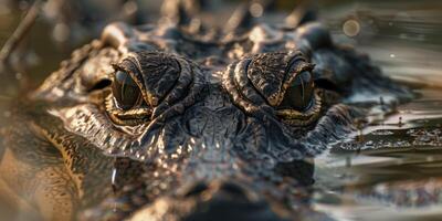 crocodilo dentro água animais selvagens foto