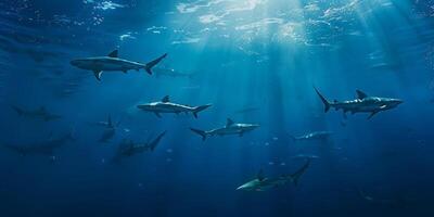 Tubarão dentro a oceano dentro a mar foto