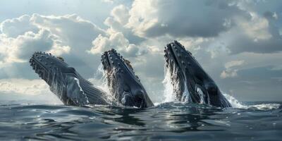 baleias dentro a oceano animais selvagens foto