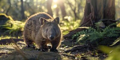 wombat dentro a floresta animais selvagens foto