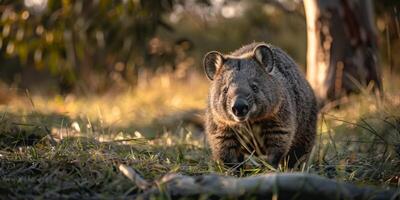 wombat dentro a floresta animais selvagens foto