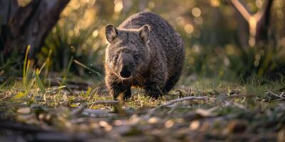 wombat dentro a floresta animais selvagens foto