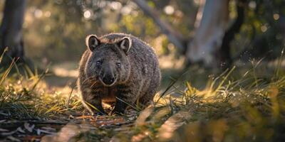 wombat dentro a floresta animais selvagens foto