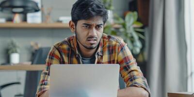 cansado escritório trabalhador hindu homem foto