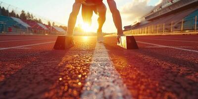 pés dentro tênis do uma homem corrida ao longo a caminho foto