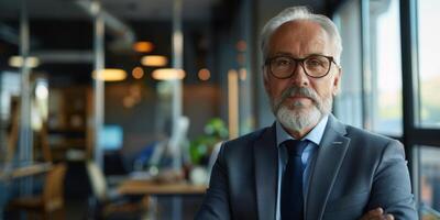 o negócio retrato do uma homem dentro a escritório foto