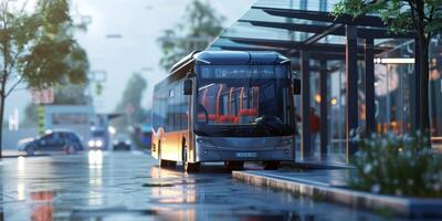 ônibus público transporte em uma cidade rua foto