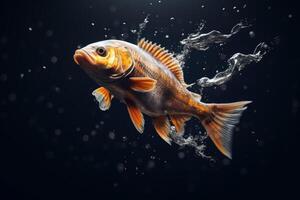 peixinho espirrando dentro a água foto