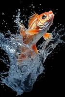 peixe pulando Fora do a água espirrando foto
